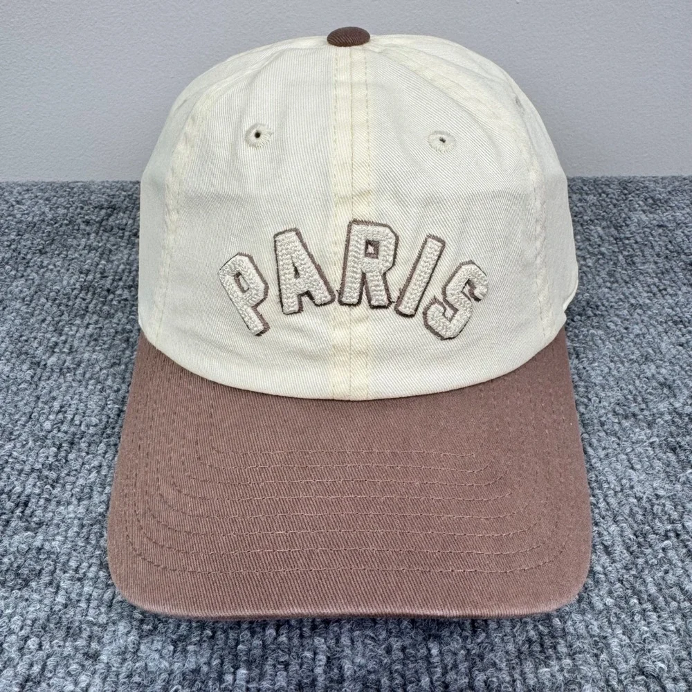 Paris City Hat American‎ Needle Cream Brown Two Tone Arch Logo Snapback Cap